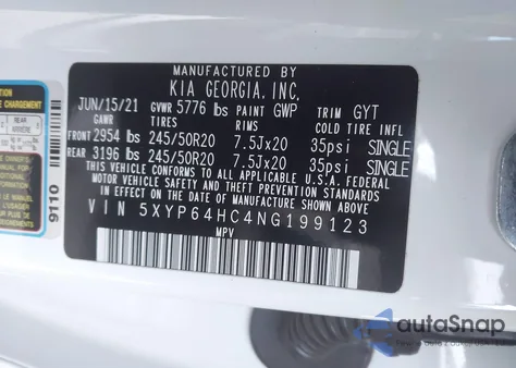 2022 Kia Telluride S from USA, damaged, VIN 5XYP64HC4NG199123